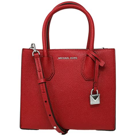 michael kors red mercer bag|michael kors large mercer handbag.